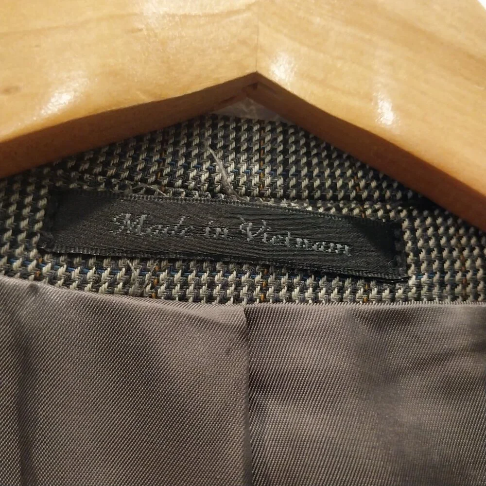 Ralph Lauren Sport Coat Blazer Jacket Mens 42 R Gray 2 Button Business 100% Wool